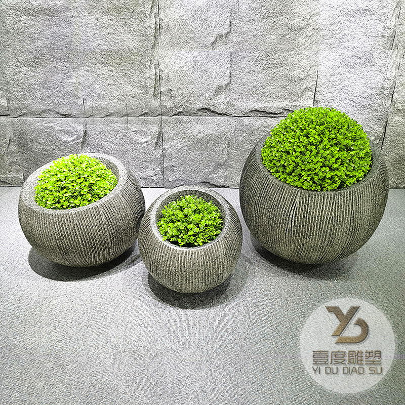 玻璃鋼花盆景觀(guān)藝術(shù)品落地花盆戶(hù)外商場(chǎng)別墅酒店美陳花瓶擺件新款